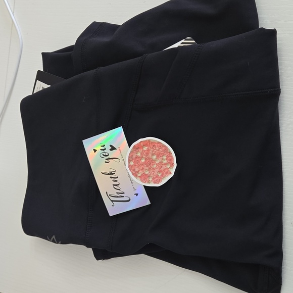 NWT BSP Black Flare Leggings Women’s Size Large Media Pocket Yoga Athletic Pants - Picture 15 of 15